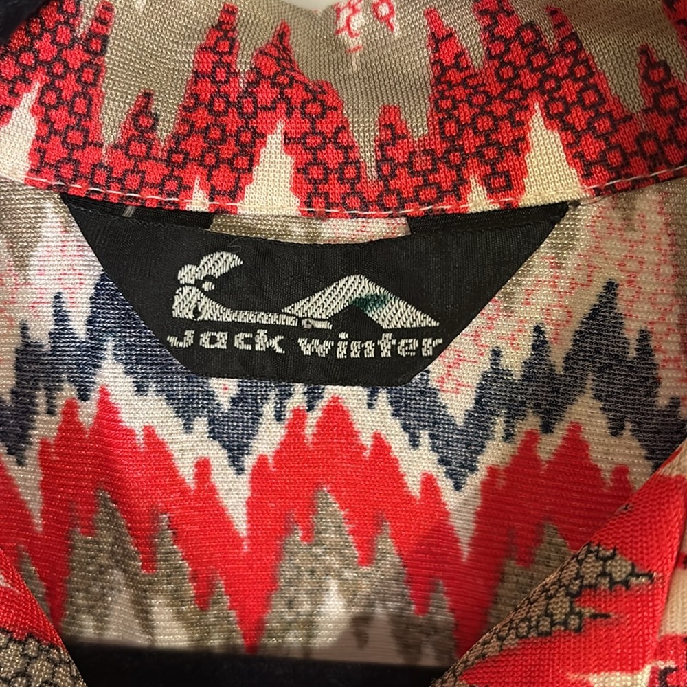 Vintage 1970s Jack Winter Colorful Zigzag Button-Up Shirt Women - Picture 3 of 5